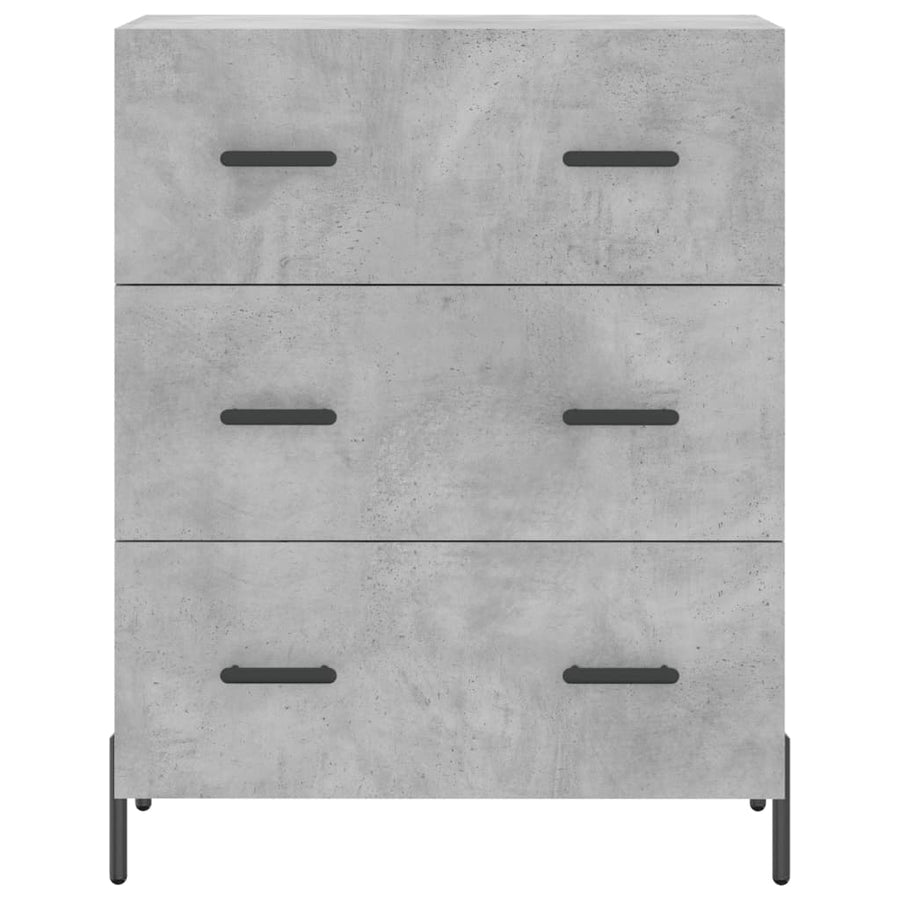 Hoge Kast 69,5X34X180 Cm Bewerkt Hout Betongrijs
