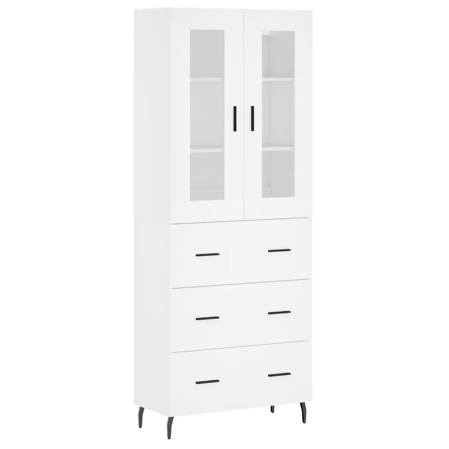 Hoge Kast 69,5X34X180 Cm Bewerkt Hout Wit