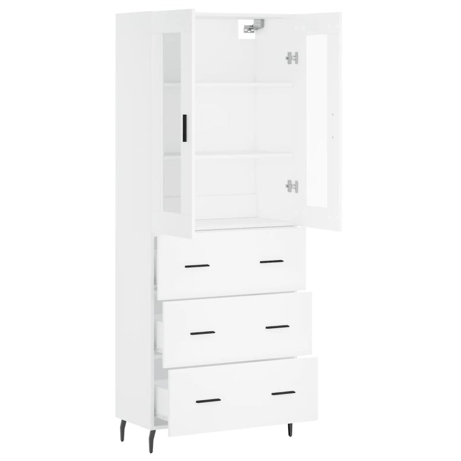 Hoge Kast 69,5X34X180 Cm Bewerkt Hout Wit