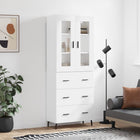 Tall cabinet 69.5x34x180 cm distressed wood white
