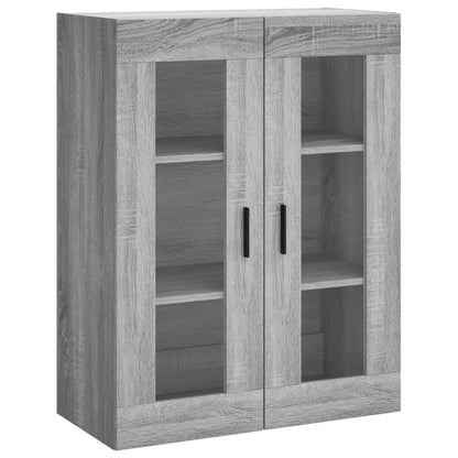 Hoge Kast 69,5X34X180 Cm Bewerkt Hout Eikenkleurig Grijs sonoma