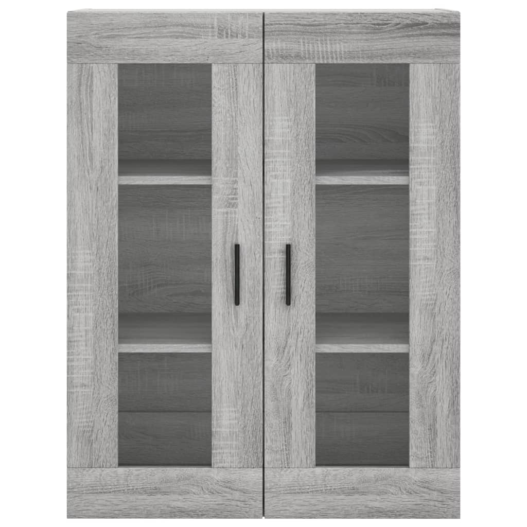 Hoge Kast 69,5X34X180 Cm Bewerkt Hout Eikenkleurig Grijs sonoma