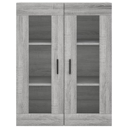 Hoge Kast 69,5X34X180 Cm Bewerkt Hout Eikenkleurig Grijs sonoma
