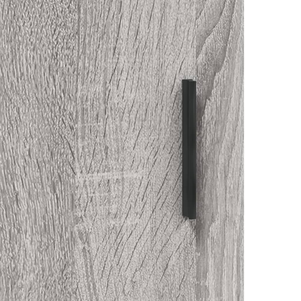 Hoge Kast 69,5X34X180 Cm Bewerkt Hout Eikenkleurig Grijs sonoma