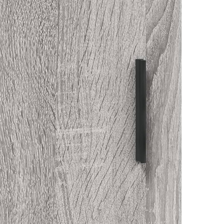 Hoge Kast 69,5X34X180 Cm Bewerkt Hout Eikenkleurig Grijs sonoma