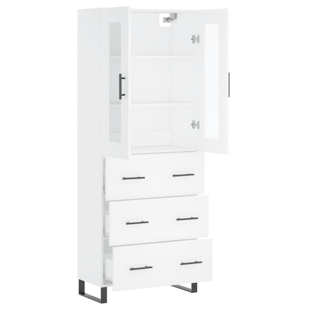 Hoge Kast 69,5X34X180 Cm Bewerkt Hout Wit