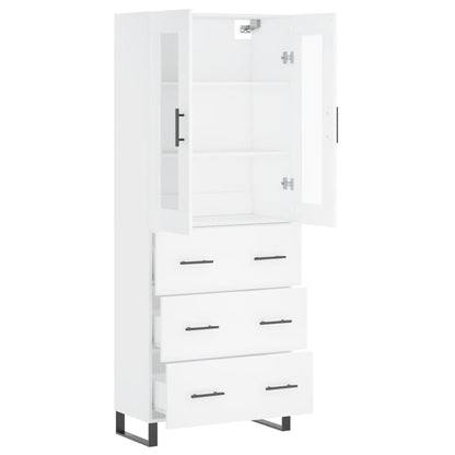 Hoge Kast 69,5X34X180 Cm Bewerkt Hout Wit