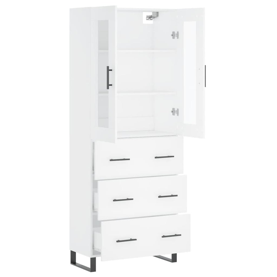 Hoge Kast 69,5X34X180 Cm Bewerkt Hout Wit