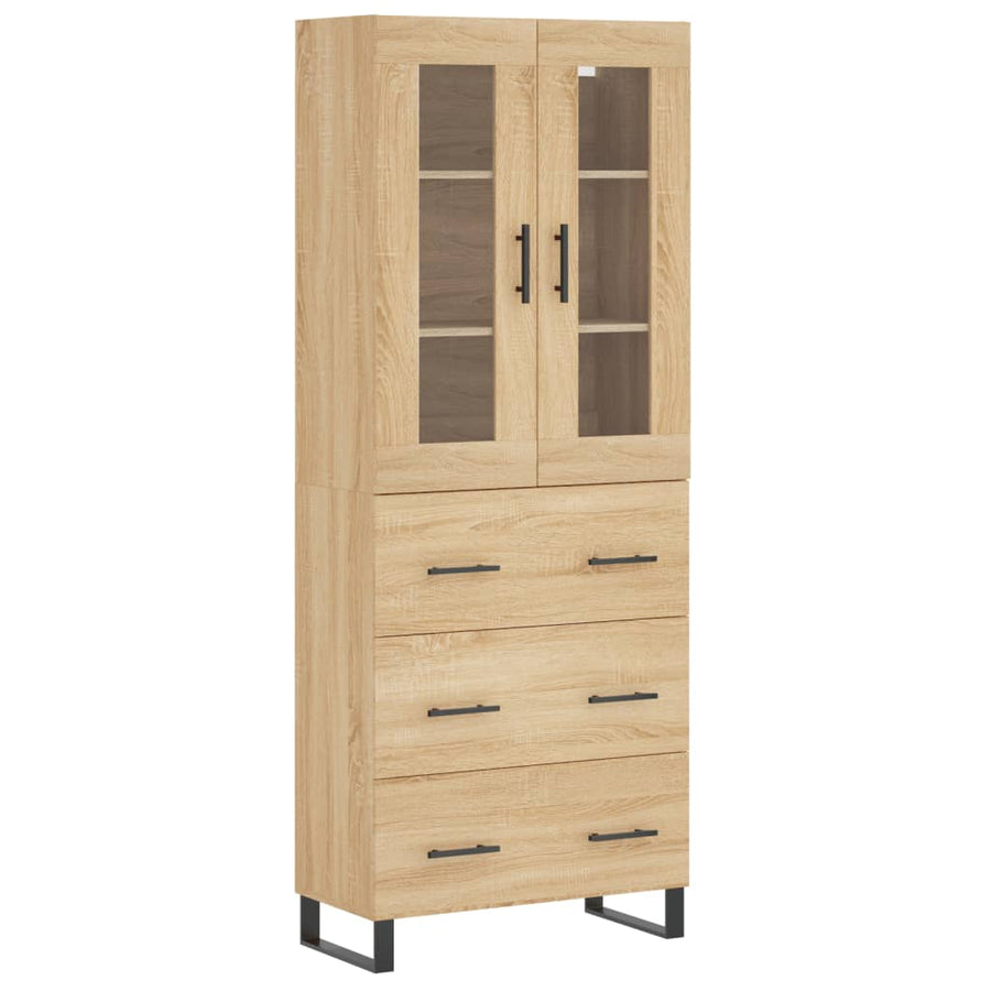 Hoge kast 69,5x34x180 cm bewerkt hout sonoma eikenkleurig
