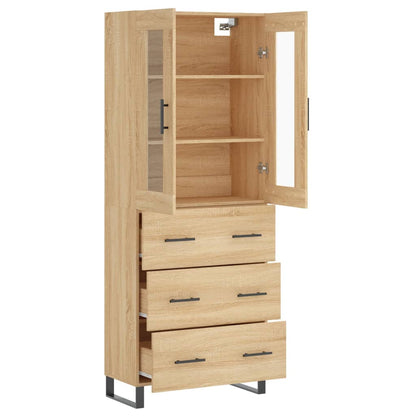 Hoge kast 69,5x34x180 cm bewerkt hout sonoma eikenkleurig