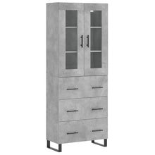 Hoge Kast 69,5X34X180 Cm Bewerkt Hout Betongrijs
