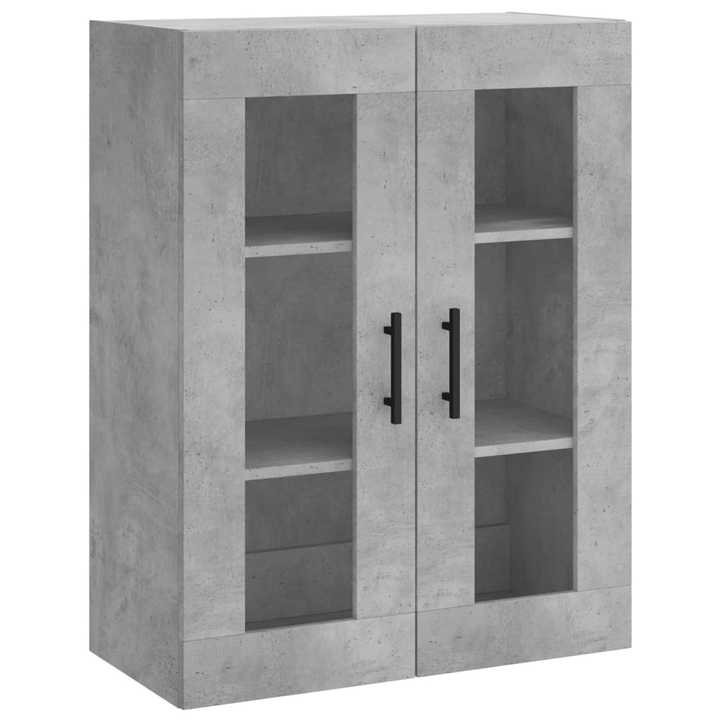 Hoge Kast 69,5X34X180 Cm Bewerkt Hout Betongrijs