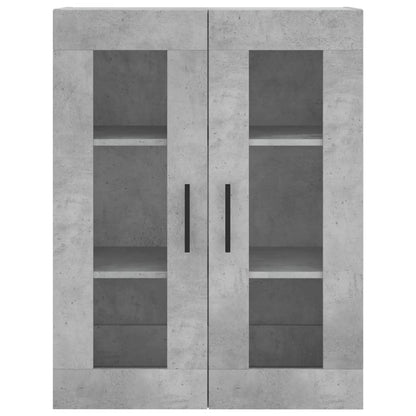 Hoge Kast 69,5X34X180 Cm Bewerkt Hout Betongrijs