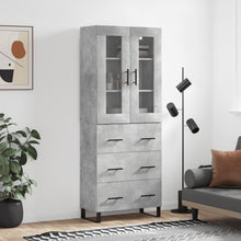 Hoge Kast 69,5X34X180 Cm Bewerkt Hout Betongrijs
