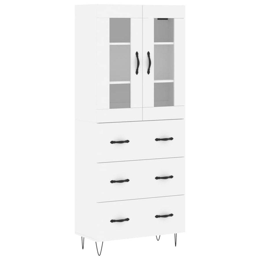 Hoge Kast 69,5X34X180 Cm Bewerkt Hout Wit