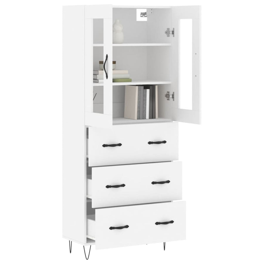 Hoge Kast 69,5X34X180 Cm Bewerkt Hout Wit
