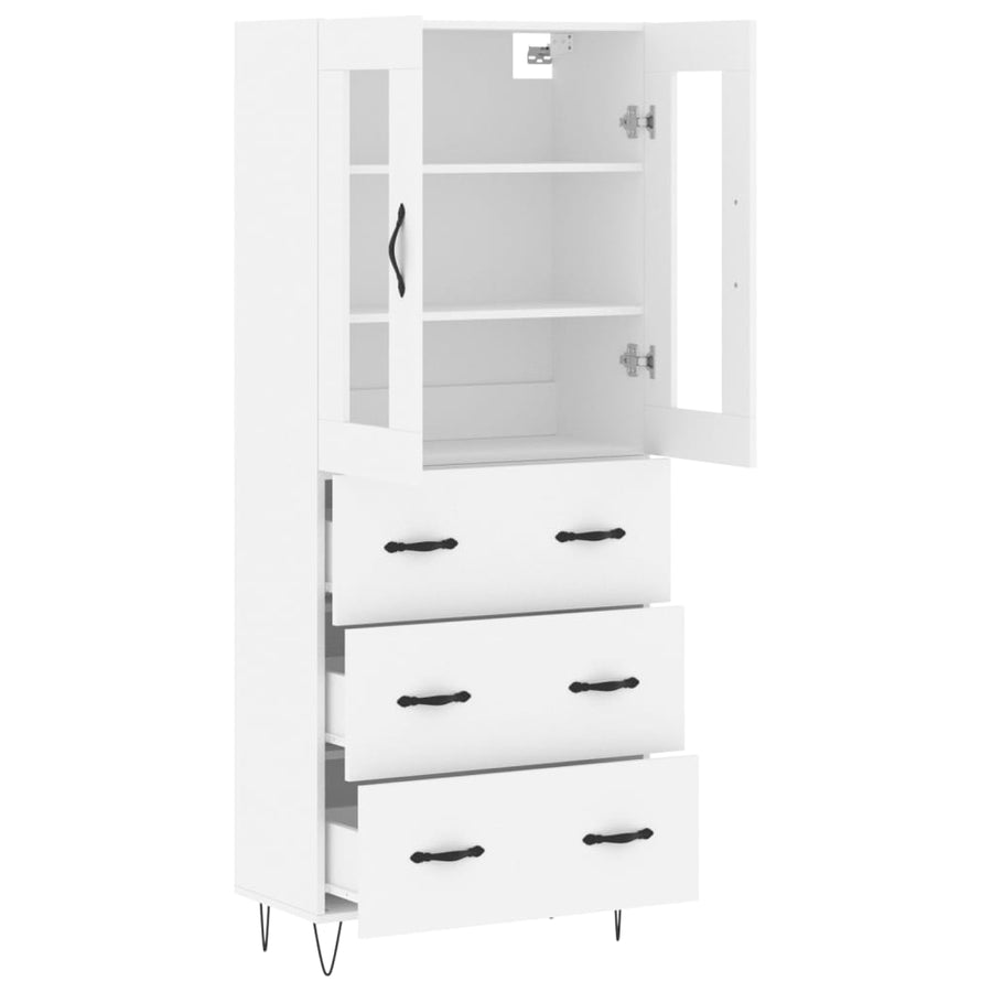 Hoge Kast 69,5X34X180 Cm Bewerkt Hout Wit