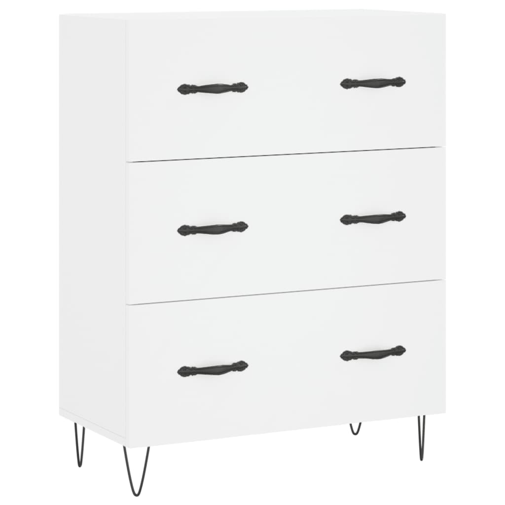 Hoge Kast 69,5X34X180 Cm Bewerkt Hout Wit
