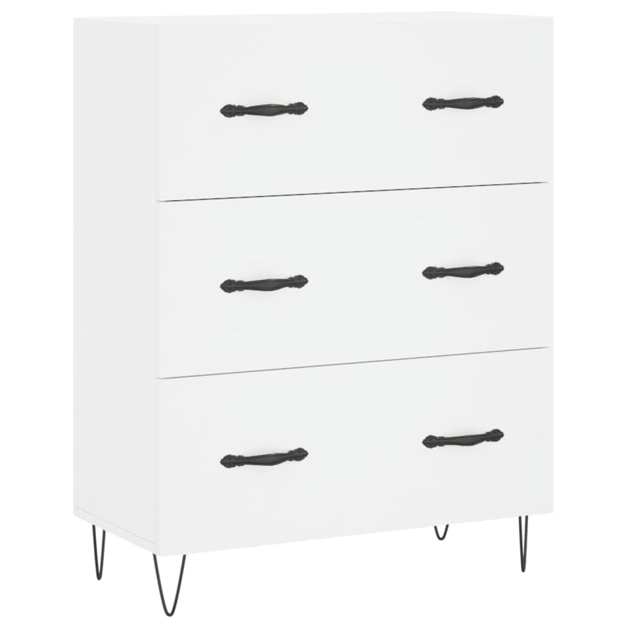 Hoge Kast 69,5X34X180 Cm Bewerkt Hout Wit