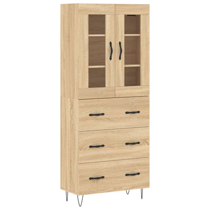 Hoge Kast 69,5X34X80 Cm Bewerkt Hout Kleurig Sonoma eiken 3 lades