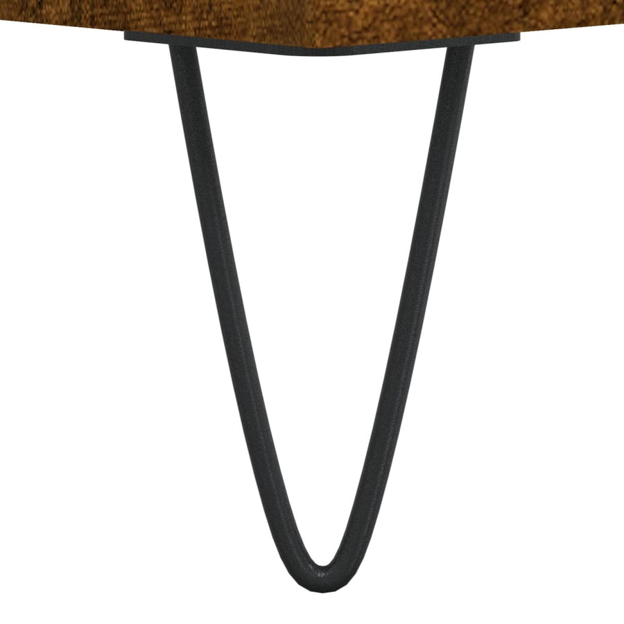 Hoge Kast 69,5X34X180 Cm Bewerkt Hout Kleurig Gerookt eiken