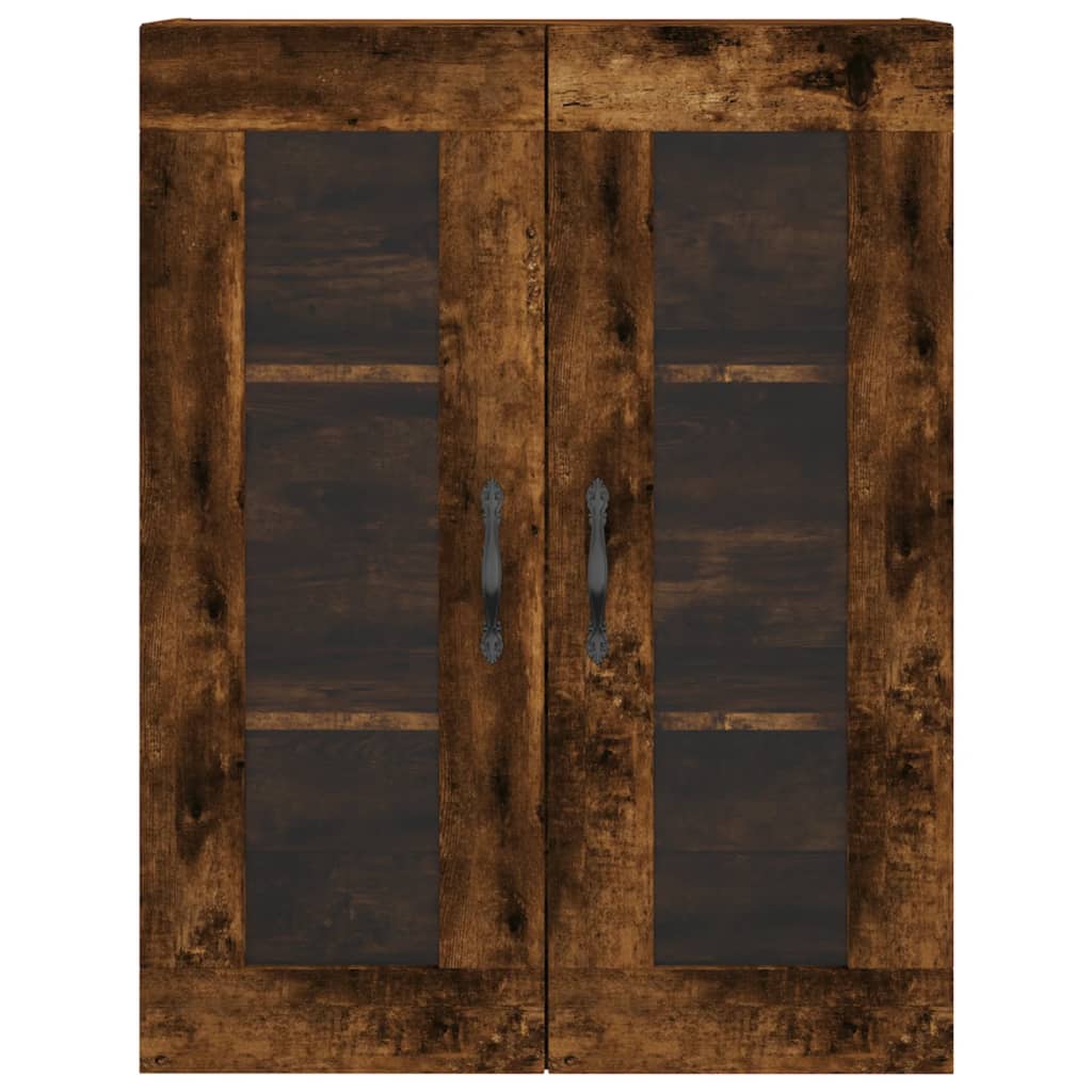 Hoge Kast 69,5X34X180 Cm Bewerkt Hout Kleurig Gerookt eiken