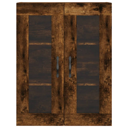 Hoge Kast 69,5X34X180 Cm Bewerkt Hout Kleurig Gerookt eiken