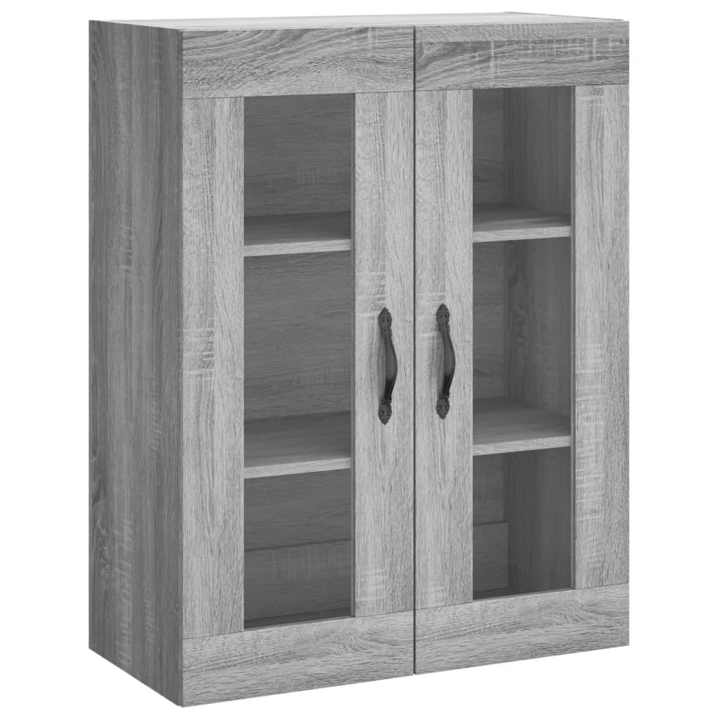 Hoge Kast 69,5X34X180 Cm Bewerkt Hout Eikenkleurig Grijs sonoma