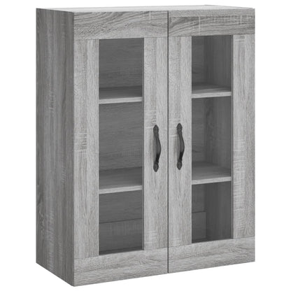 Hoge Kast 69,5X34X180 Cm Bewerkt Hout Eikenkleurig Grijs sonoma