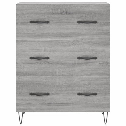 Hoge Kast 69,5X34X180 Cm Bewerkt Hout Eikenkleurig Grijs sonoma