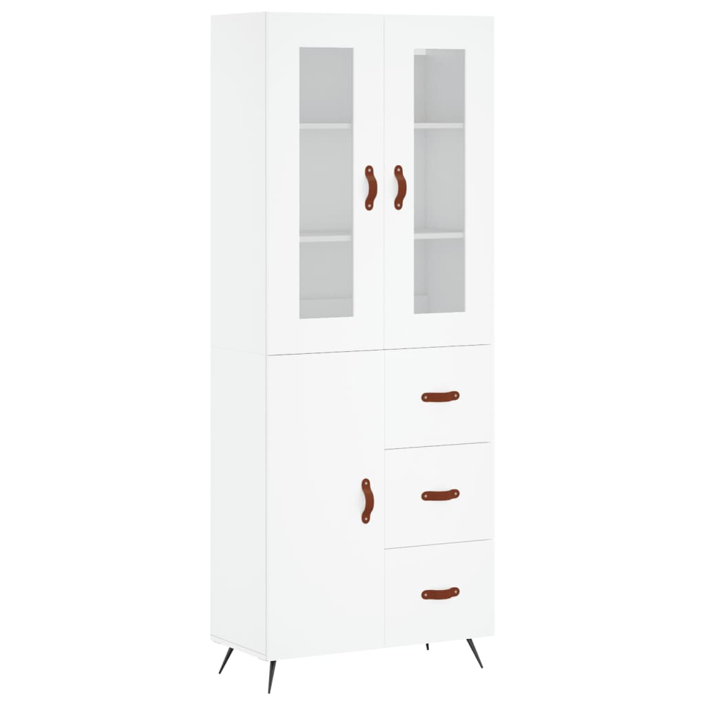 Hoge Kast 69,5X34X180 Cm Bewerkt Hout Wit
