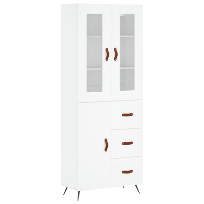 Hoge Kast 69,5X34X180 Cm Bewerkt Hout Wit