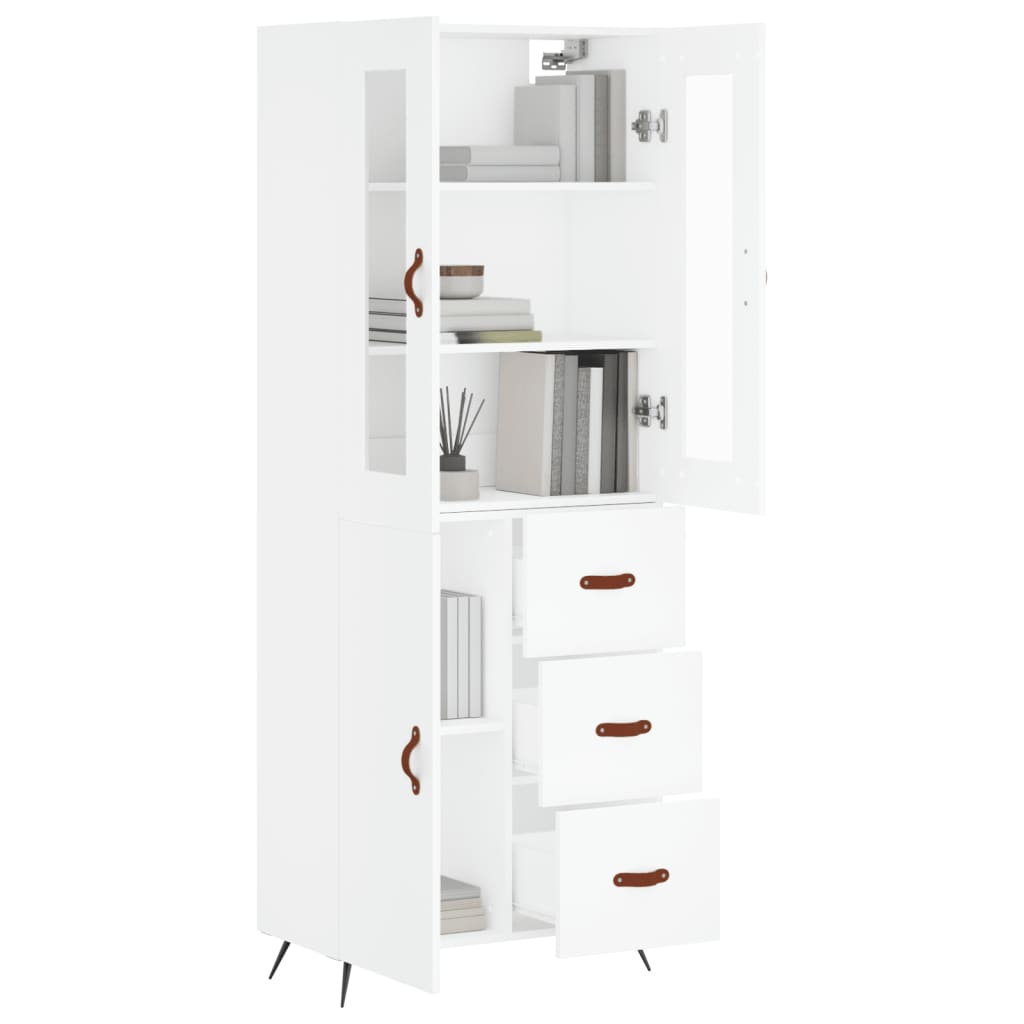 Hoge Kast 69,5X34X180 Cm Bewerkt Hout Wit