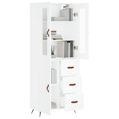 Hoge Kast 69,5X34X180 Cm Bewerkt Hout Wit