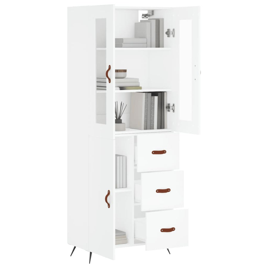 Hoge Kast 69,5X34X180 Cm Bewerkt Hout Wit
