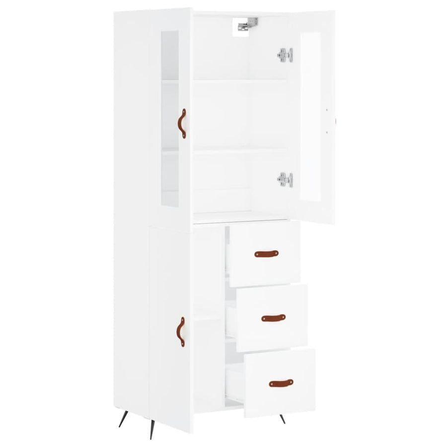 Hoge Kast 69,5X34X180 Cm Bewerkt Hout Wit