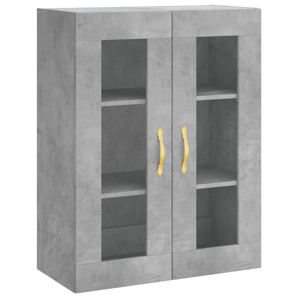 Hoge Kast 69,5X34X180 Cm Bewerkt Hout Betongrijs