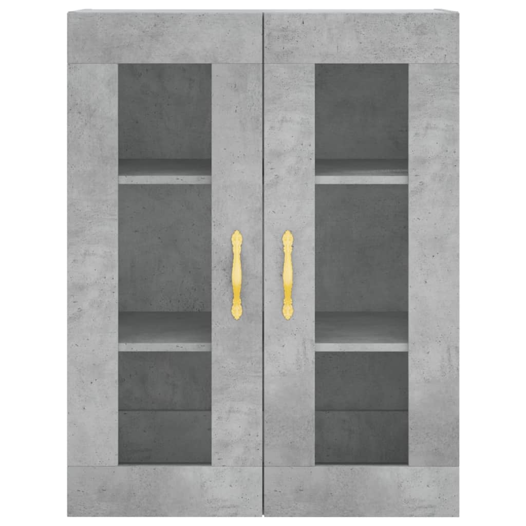 Hoge Kast 69,5X34X180 Cm Bewerkt Hout Betongrijs