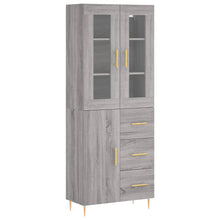 Hoge Kast 69,5X34X180 Cm Bewerkt Hout Grijs Sonoma Eikenkleurig