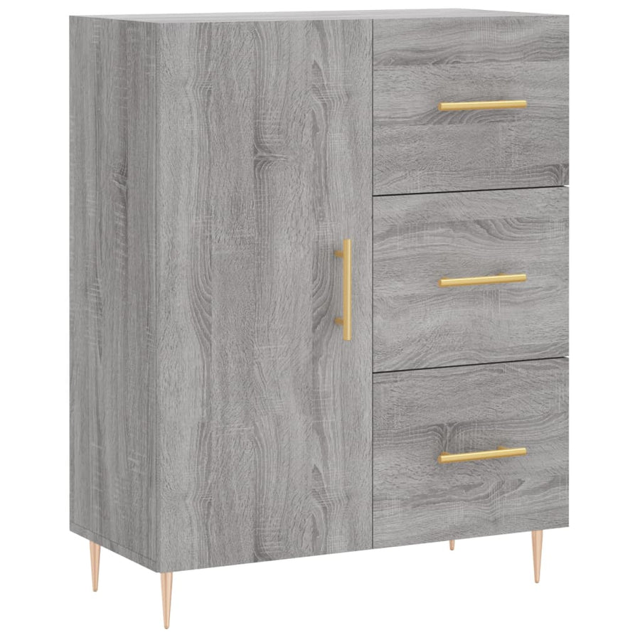 Hoge Kast 69,5X34X180 Cm Bewerkt Hout Grijs Sonoma Eikenkleurig