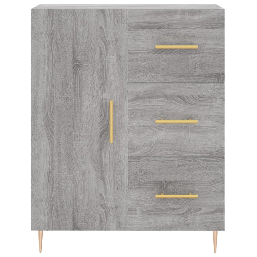 Hoge Kast 69,5X34X180 Cm Bewerkt Hout Grijs Sonoma Eikenkleurig