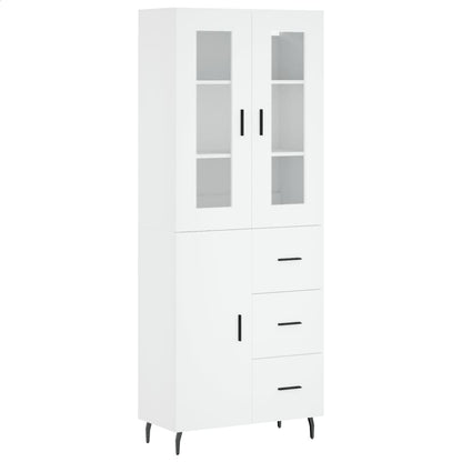 Hoge Kast 69,5X34X180 Cm Bewerkt Hout Wit