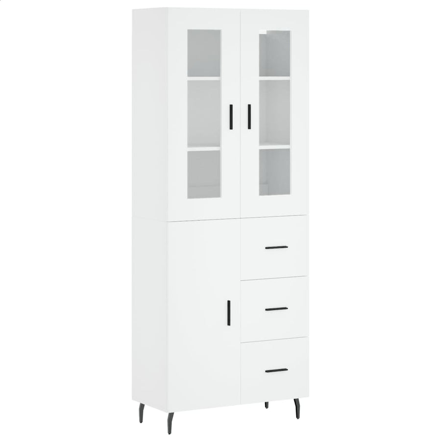 Hoge Kast 69,5X34X180 Cm Bewerkt Hout Wit