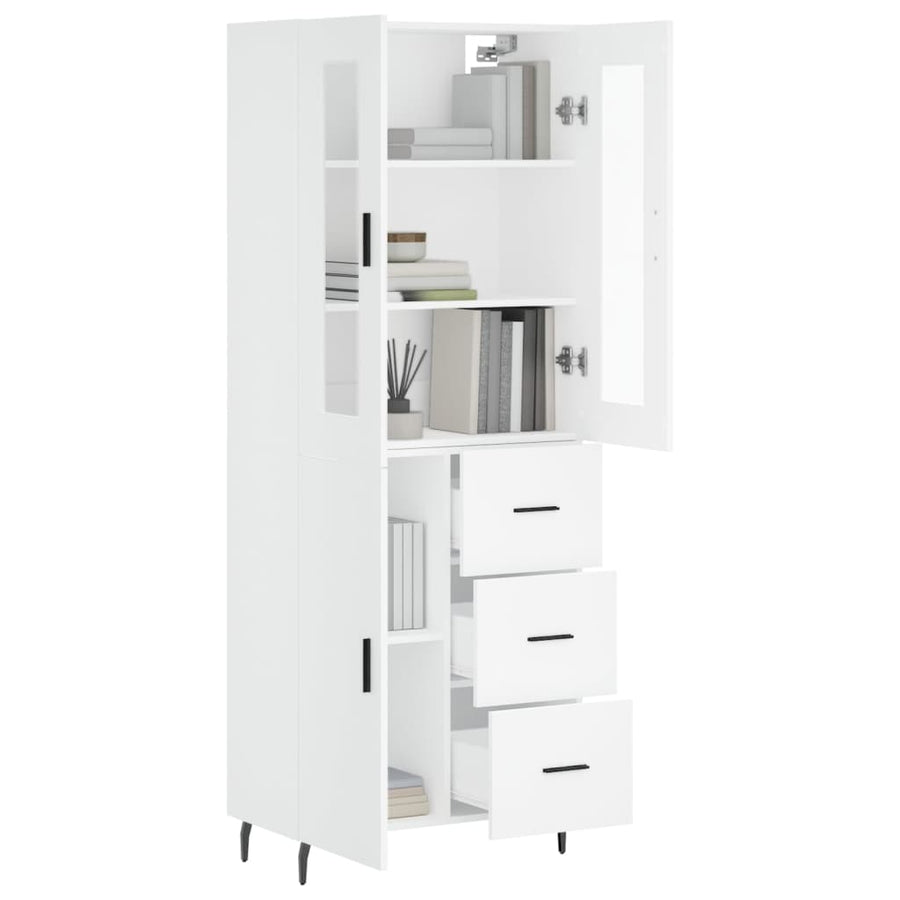 Hoge Kast 69,5X34X180 Cm Bewerkt Hout Wit