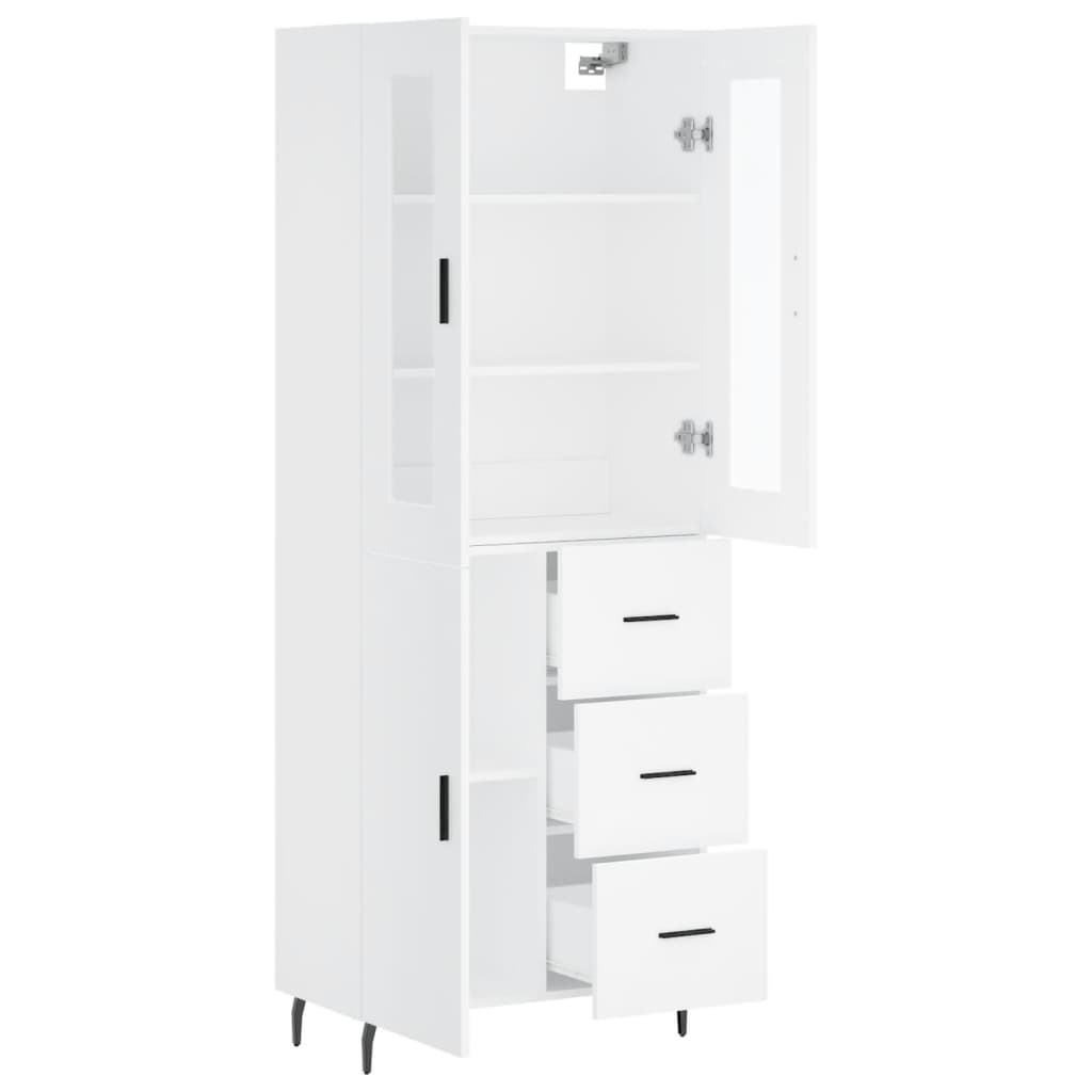 Hoge Kast 69,5X34X180 Cm Bewerkt Hout Wit
