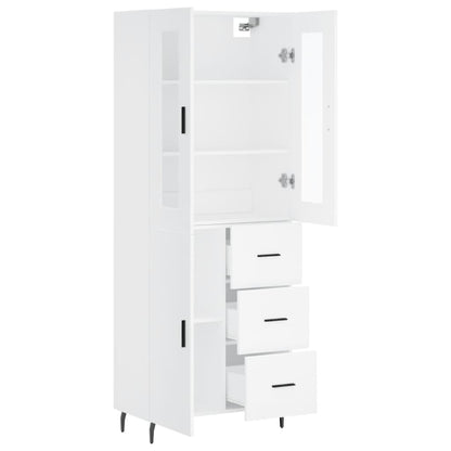 Hoge Kast 69,5X34X180 Cm Bewerkt Hout Wit