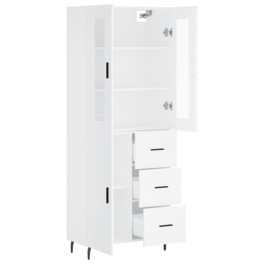 Hoge Kast 69,5X34X180 Cm Bewerkt Hout Wit