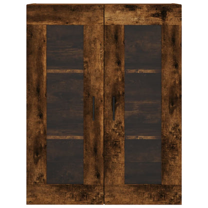 Hoge Kast 69,5X34X180 Cm Bewerkt Hout Gerookt Eikenkleurig
