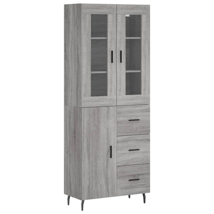 Hoge Kast 69,5X34X180 Cm Bewerkt Hout Grijs Sonoma Eikenkleurig