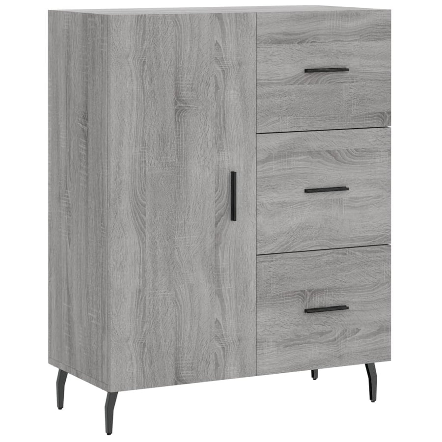 Hoge Kast 69,5X34X180 Cm Bewerkt Hout Grijs Sonoma Eikenkleurig